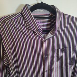Bugatchi uomo L flip cuff shirt shaped fit